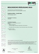 Bio Zertifikat 2019