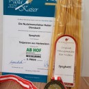 Spaghetti - Nudelmanufaktur Huber, Messe Wieselburg, Pasta Kaiser 2023 Bronze