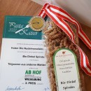 Bio Dinkel Spiralen - Silber Medaille bei der Messe Wieselburg, Pasta Kaiser 2022