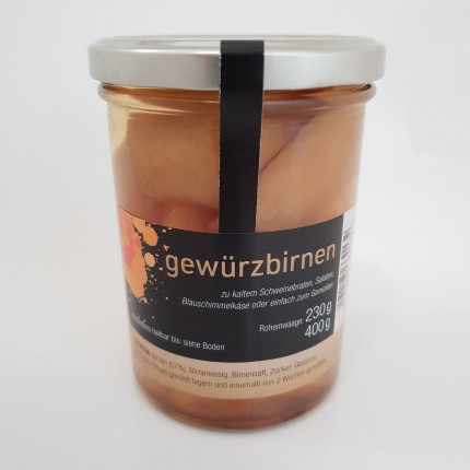 Geschmack im Glas Gewürzbirnen